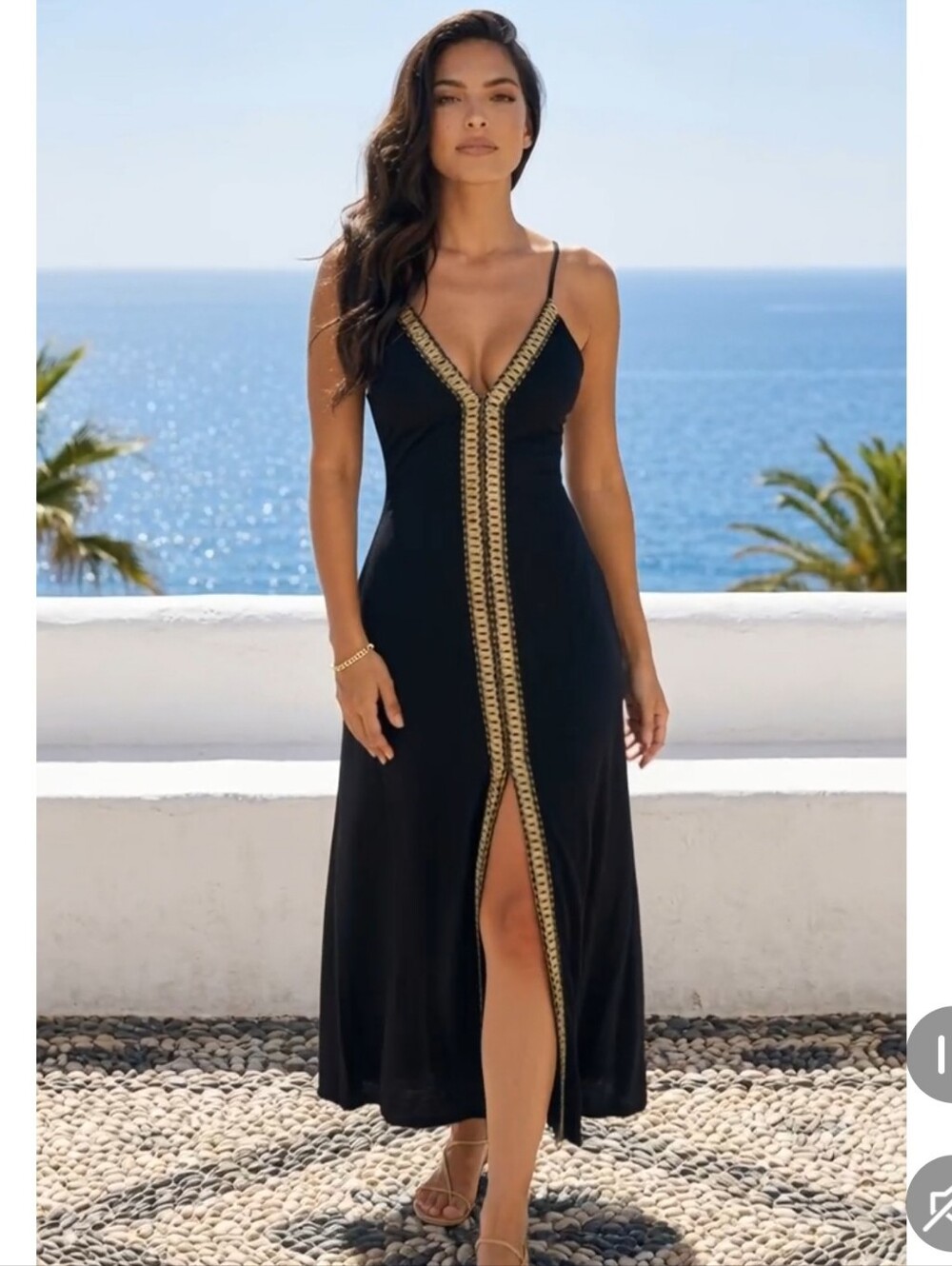 Brochu Walker Black Ciana Crinkled Cotton Dress